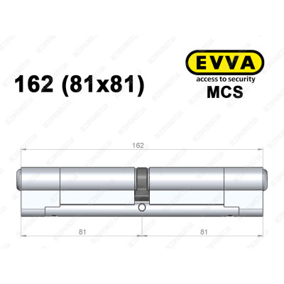Цилиндр EVVA MCS 162 мм (81x81), ключ-ключ