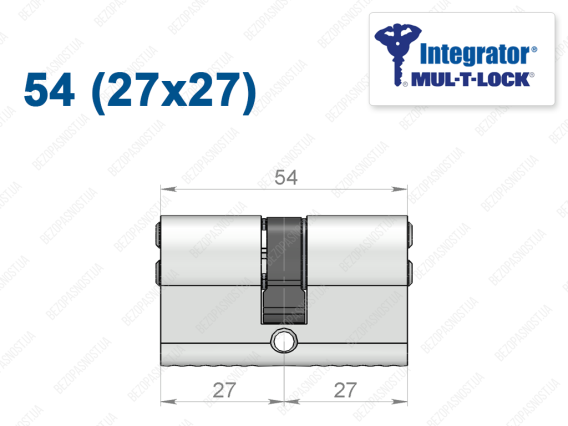 Цилиндр Mul-T-Lock Integrator ключ-ключ 54 мм (27x27)