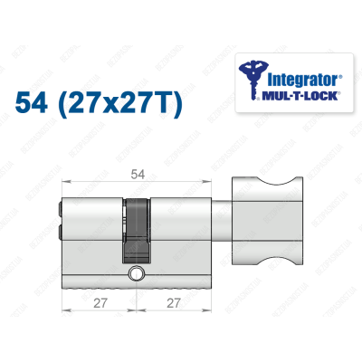 Цилиндр Mul-T-Lock Integrator ключ-тумблер 54 мм (27x27T)