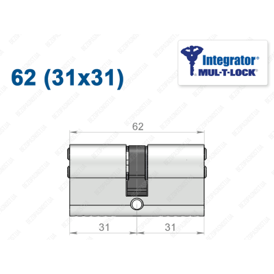 Цилиндр Mul-T-Lock Integrator ключ-ключ 62 мм (31x31)