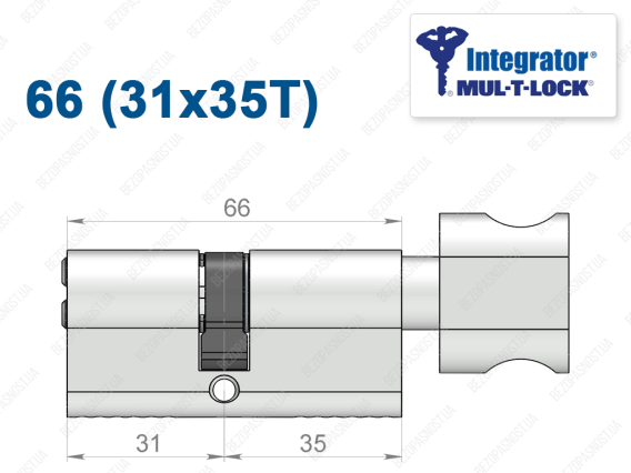 Циліндр Mul-T-Lock Integrator ключ-тумблер 66 мм (31x35T)