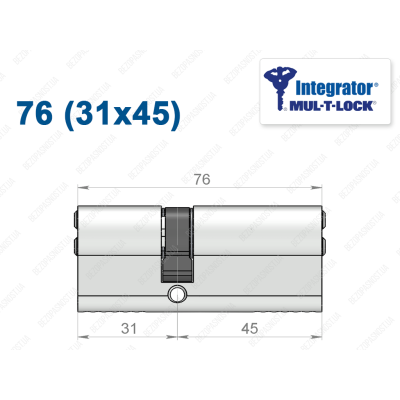 Циліндр Mul-T-Lock Integrator ключ-ключ 76 мм (31x45)