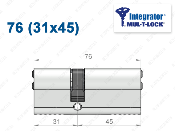 Цилиндр Mul-T-Lock Integrator ключ-ключ 76 мм (31x45)