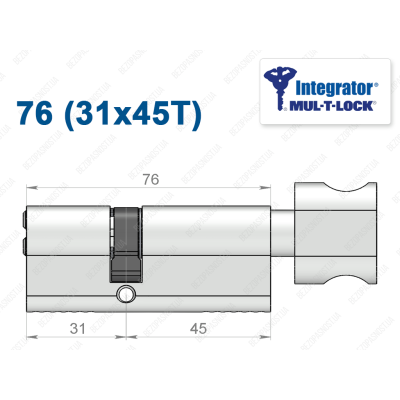 Циліндр Mul-T-Lock Integrator ключ-тумблер 76 мм (31x45T)