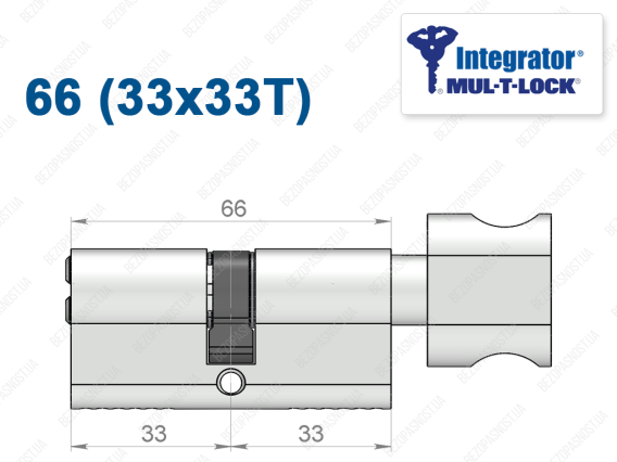 Циліндр Mul-T-Lock Integrator ключ-тумблер 66 мм (33x33T)