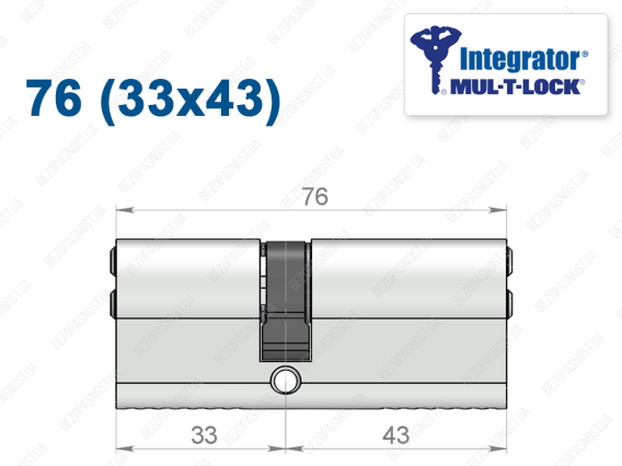Цилиндр Mul-T-Lock Integrator ключ-ключ 76 мм (33x43)