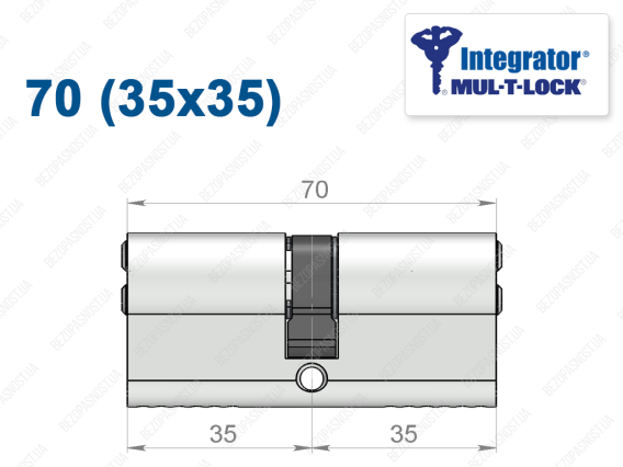 Цилиндр Mul-T-Lock Integrator ключ-ключ 70 мм (35x35)
