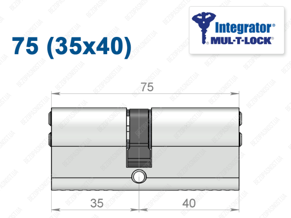 Цилиндр Mul-T-Lock Integrator ключ-ключ 75 мм (35x40)