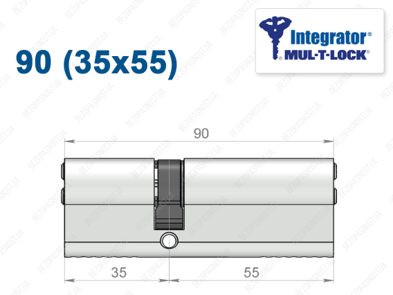 Циліндр Mul-T-Lock Integrator ключ-ключ 90 мм (35х55)