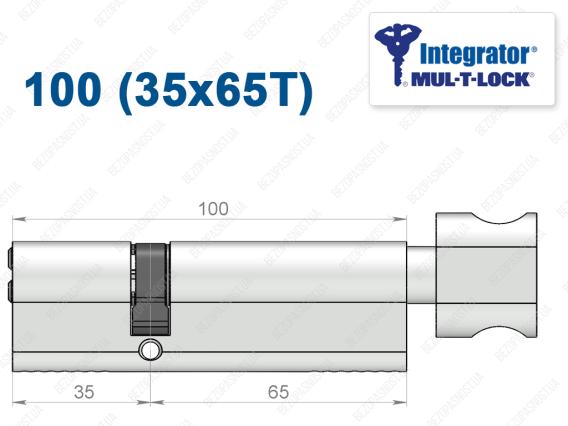 Цилиндр Mul-T-Lock Integrator ключ-тумблер 100 мм (35x65T)