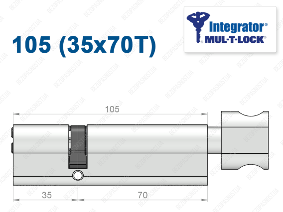 Цилиндр Mul-T-Lock Integrator ключ-тумблер 105 мм (35x70T)