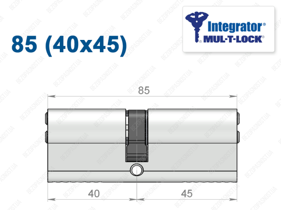 Циліндр Mul-T-Lock Integrator ключ-ключ 85 мм (40x45)