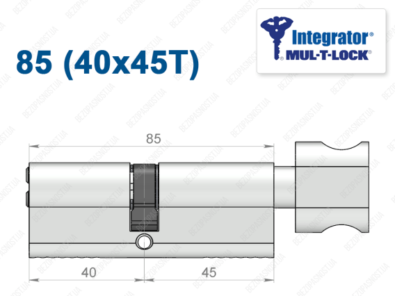 Циліндр Mul-T-Lock Integrator ключ-тумблер 85 мм (40x45T)