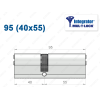 Циліндр Mul-T-Lock Integrator ключ-ключ 95 мм (40x55)