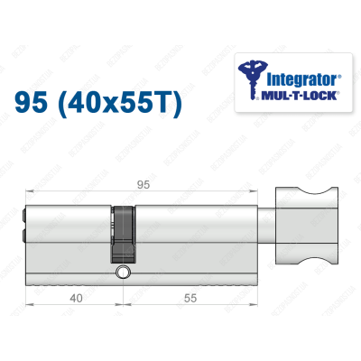 Циліндр Mul-T-Lock Integrator ключ-тумблер 95 мм (40x55T)
