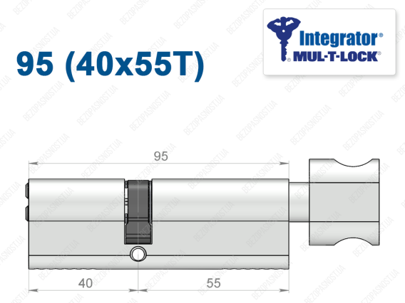 Циліндр Mul-T-Lock Integrator ключ-тумблер 95 мм (40x55T)