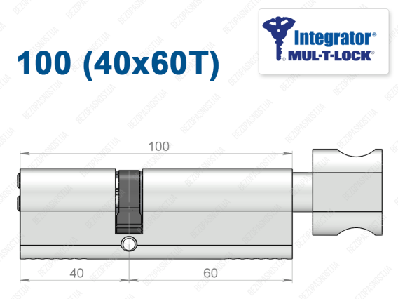 Цилиндр Mul-T-Lock Integrator ключ-тумблер 100 мм (40x60T)