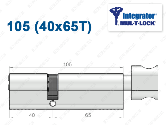 Цилиндр Mul-T-Lock Integrator ключ-тумблер 105 мм (40x65T)
