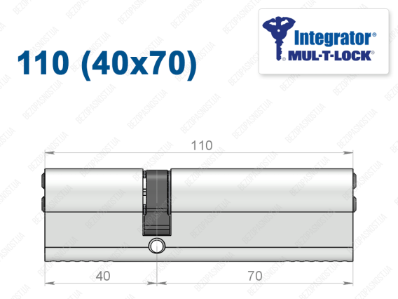 Циліндр Mul-T-Lock Integrator ключ-ключ 110 мм (40x70)