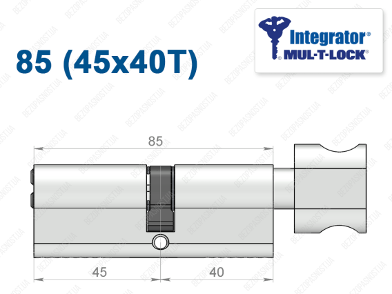 Цилиндр Mul-T-Lock Integrator ключ-тумблер 85 мм (45x40T)