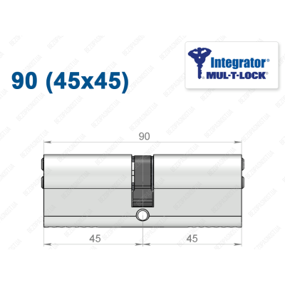 Цилиндр Mul-T-Lock Integrator ключ-ключ 90 мм (45x45)