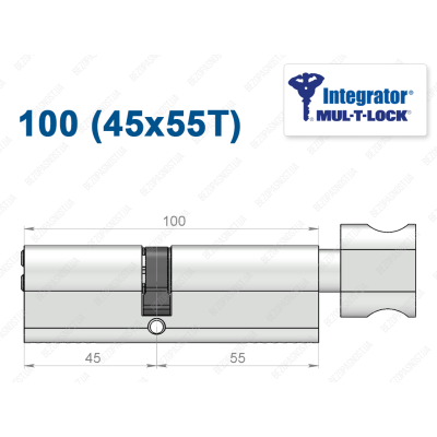 Циліндр Mul-T-Lock Integrator ключ-тумблер 100 мм (45x55T)