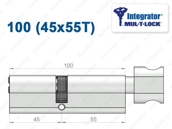Цилиндр Mul-T-Lock Integrator ключ-тумблер 100 мм (45x55T)