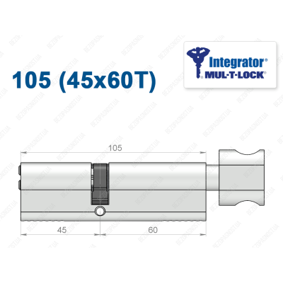 Цилиндр Mul-T-Lock Integrator ключ-тумблер 105 мм (45x60T)