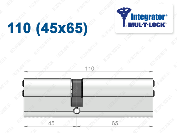 Цилиндр Mul-T-Lock Integrator ключ-ключ 110 мм (45x65)