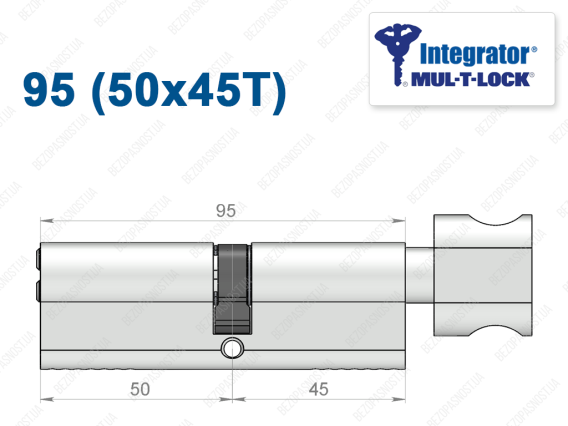 Циліндр Mul-T-Lock Integrator ключ-тумблер 95 мм (50x45T)