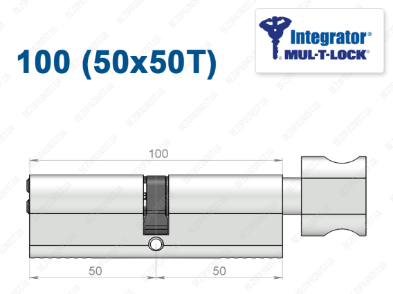 Цилиндр Mul-T-Lock Integrator ключ-тумблер 100 мм (50x50T)