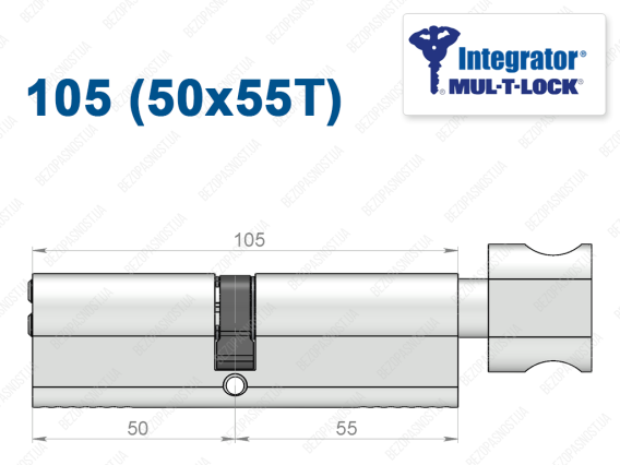 Цилиндр Mul-T-Lock Integrator ключ-тумблер 105 мм (50x55T)