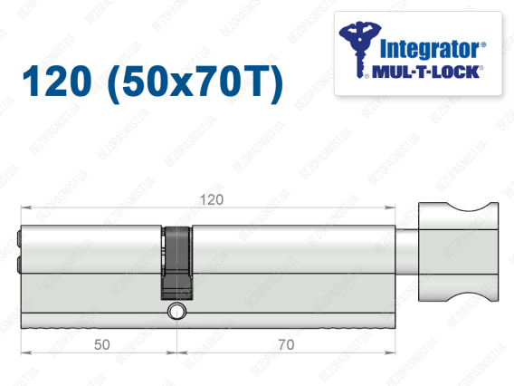 Цилиндр Mul-T-Lock Integrator ключ-тумблер 120 мм (50x70T)