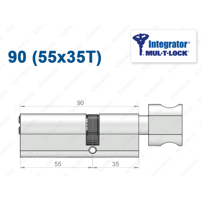 Цилиндр Mul-T-Lock Integrator ключ-тумблер 90 мм (55x35T)