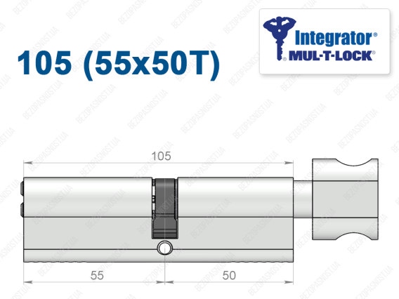 Циліндр Mul-T-Lock Integrator ключ-тумблер 105 мм (55x50T)