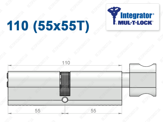 Цилиндр Mul-T-Lock Integrator ключ-тумблер 110 мм (55x55T)