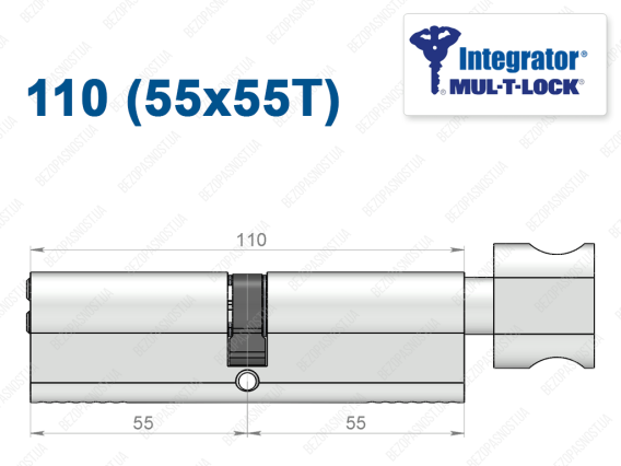 Циліндр Mul-T-Lock Integrator ключ-тумблер 110 мм (55x55T)