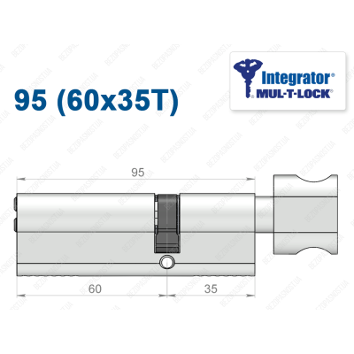 Циліндр Mul-T-Lock Integrator ключ-тумблер 95 мм (60x35T)