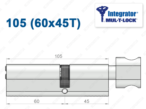 Циліндр Mul-T-Lock Integrator ключ-тумблер 105 мм (60x45T)