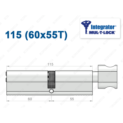 Цилиндр Mul-T-Lock Integrator ключ-тумблер 115 мм (60x55T)