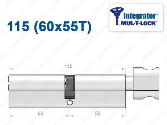 Циліндр Mul-T-Lock Integrator ключ-тумблер 115 мм (60x55T)