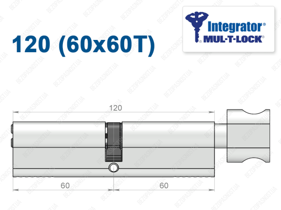 Циліндр Mul-T-Lock Integrator ключ-тумблер 120 мм (60x60T)