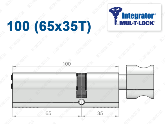 Цилиндр Mul-T-Lock Integrator ключ-тумблер 100 мм (65x35T)