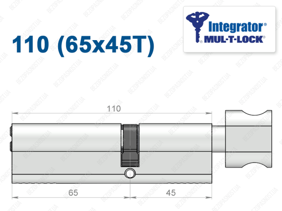 Цилиндр Mul-T-Lock Integrator ключ-тумблер 110 мм (65x45T)