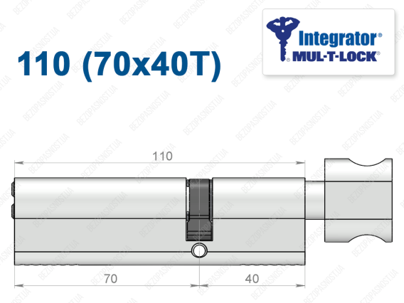 Цилиндр Mul-T-Lock Integrator ключ-тумблер 110 мм (70x40T)