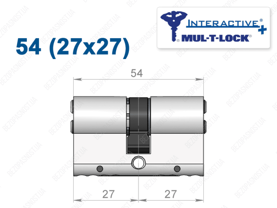 Цилиндр Mul-T-Lock Interactive+ ключ-ключ 54 мм (27x27)