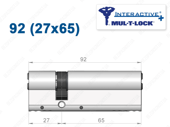 Циліндр Mul-T-Lock Interactive+ ключ-ключ 92 мм (27x65)