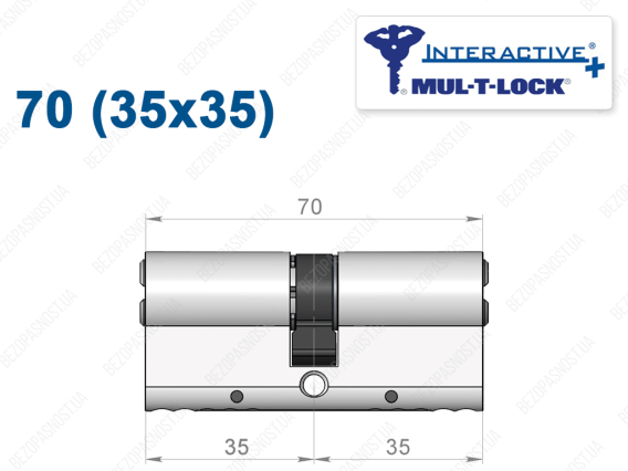 Циліндр Mul-T-Lock Interactive+ ключ-ключ 70 мм (35x35)