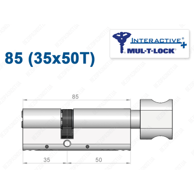 Цилиндр Mul-T-Lock Interactive+ с тумблером 85 мм (35x50T)