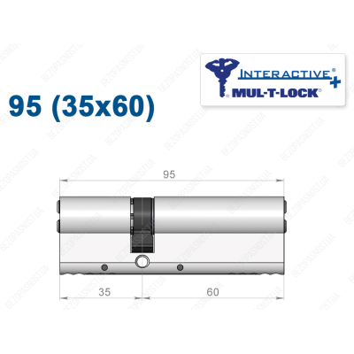 Цилиндр Mul-T-Lock Interactive+ ключ-ключ 95 мм (35x60)